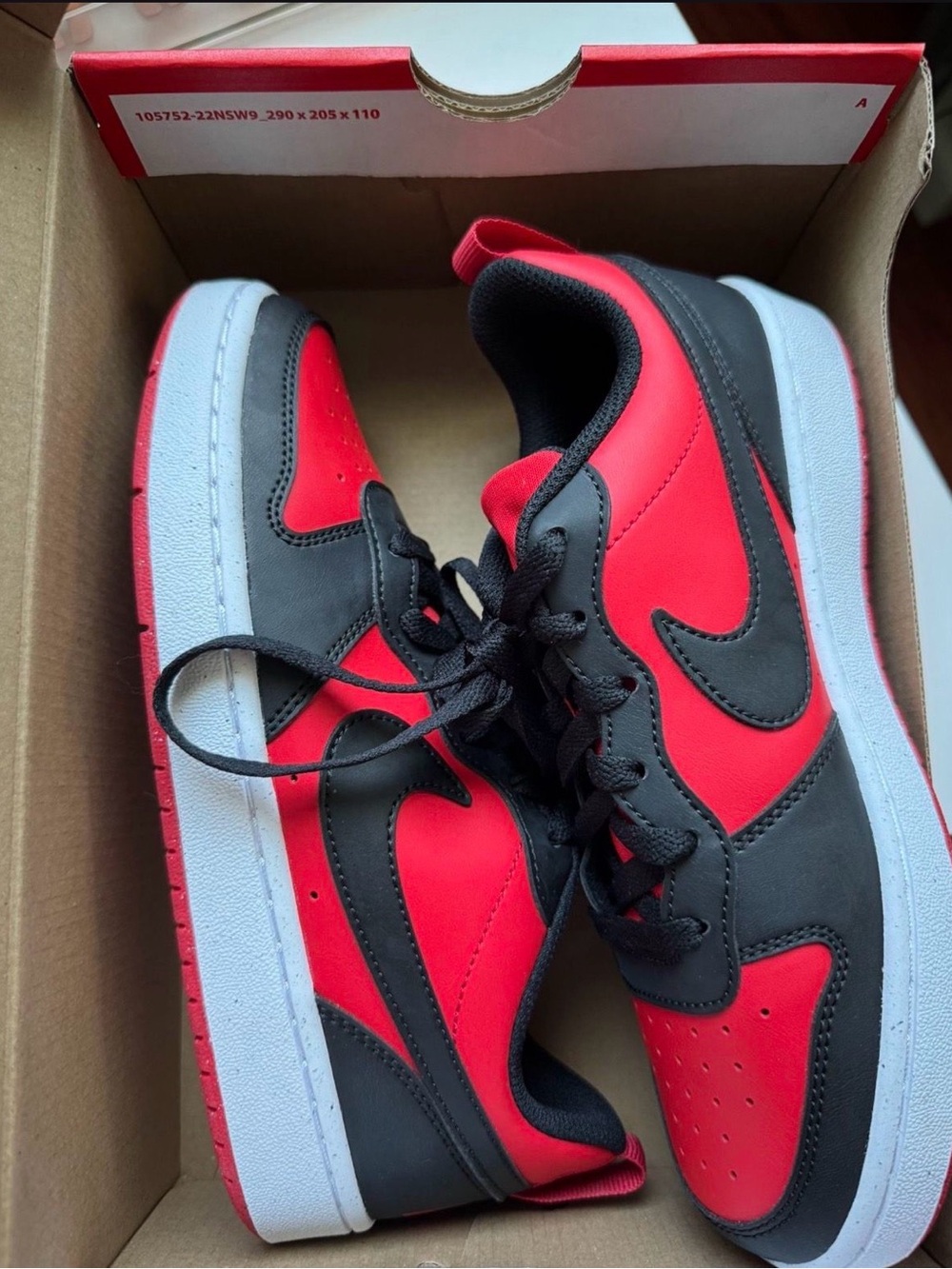 Nike University Red and Black Shoe Box